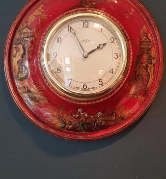 George V Period Chinoiserie Cased Wall Clock