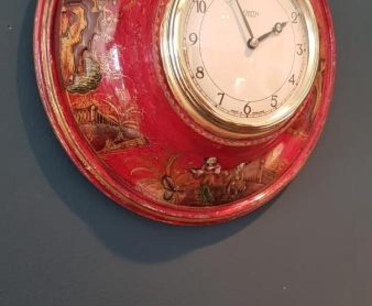 George V Period Chinoiserie Cased Wall Clock - Image 5