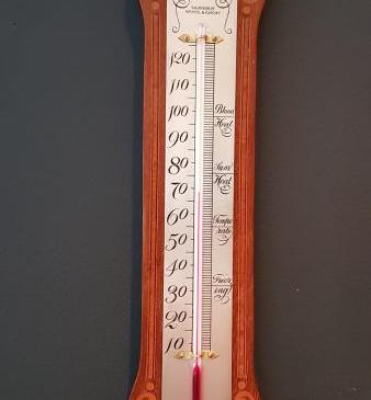 Edwardian Inlaid Mahogany Thermometer