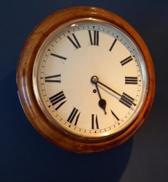 Mid Victorian Figured Walnut Single Fusee Wall Clock