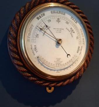 Mid Victorian Liverpool Ship's Barometer & Thermometer