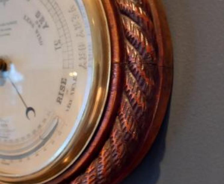 Mid Victorian Liverpool Ship's Barometer & Thermometer - Image 4