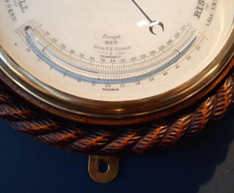 Mid Victorian Liverpool Ship's Barometer & Thermometer - Image 6