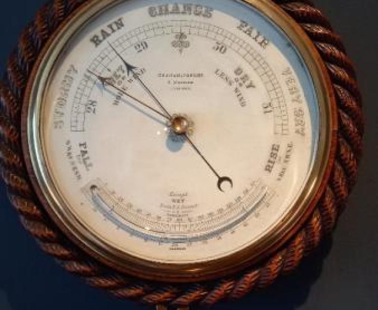 Mid Victorian Liverpool Ship's Barometer & Thermometer - Image 7