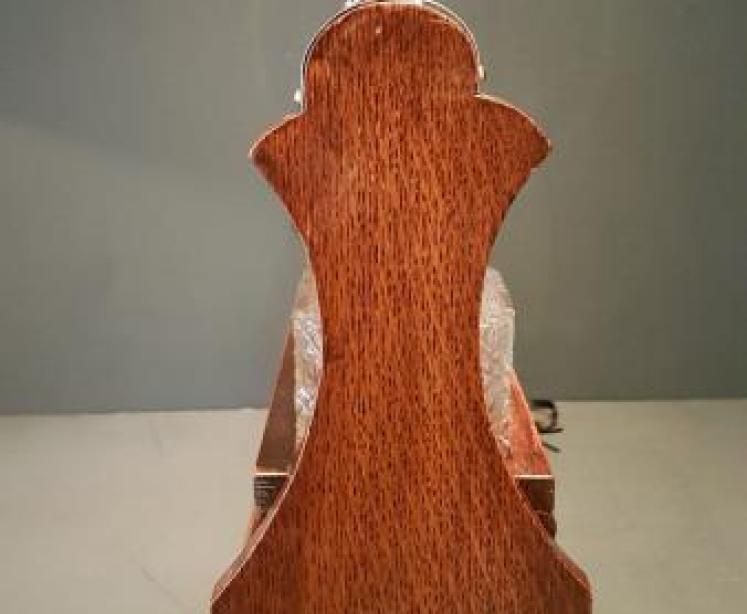 Victorian Oak and Silver Plate Three Bottle Tantalus - Image 3