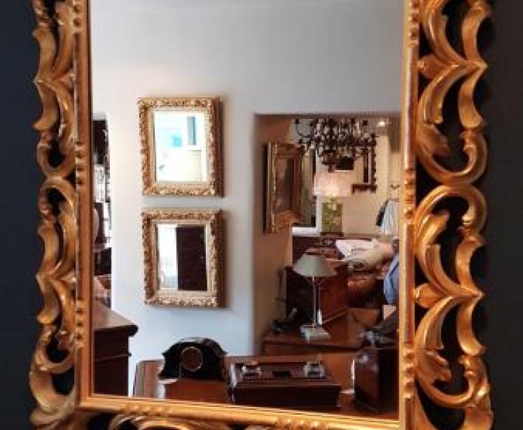 Large Victorian Timber Gilt Mirror - Image 1