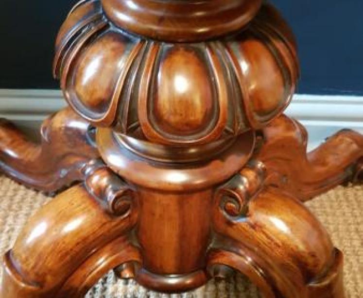 Superior Quality Victorian Burr Walnut Fold Over Tea Table - Image 5