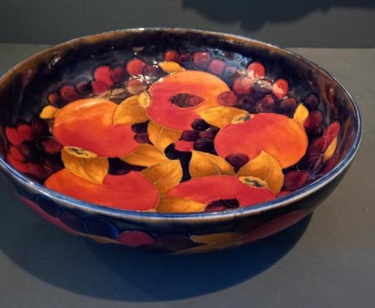 Large Antique Moorcroft Seeded Pomegranate Bowl - Image 1