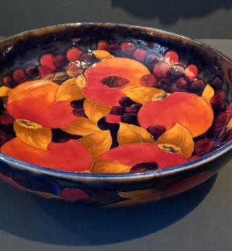 Large Antique Moorcroft Seeded Pomegranate Bowl