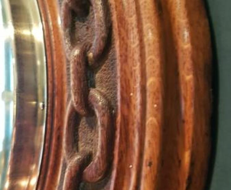 Victorian Oak Porcelain Dial Aneroid Barometer - Image 3