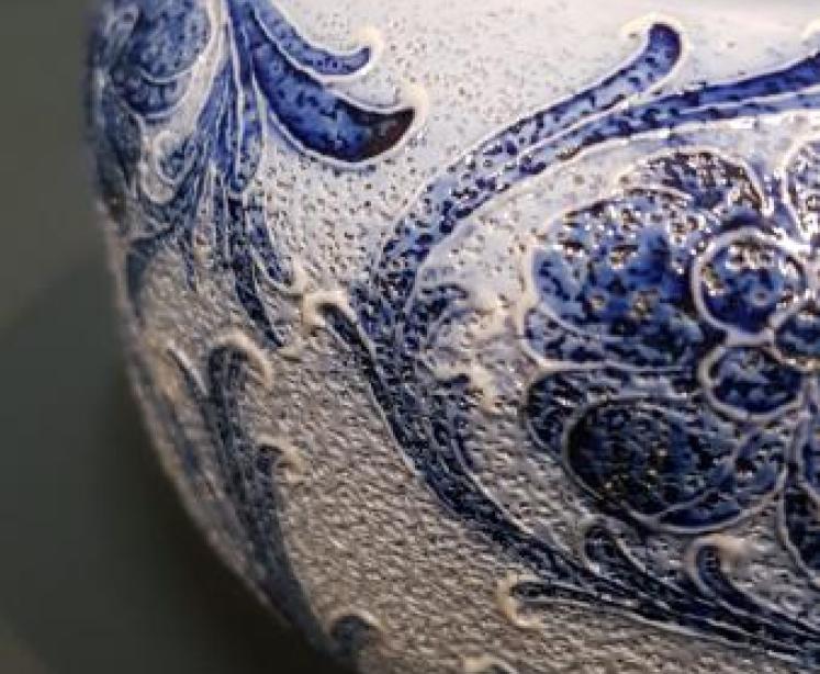 Macintyre Pale Blue Panelled Poppy Humidor - Image 7