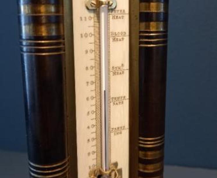 Antique Bronze Table Top Thermometer - Image 6