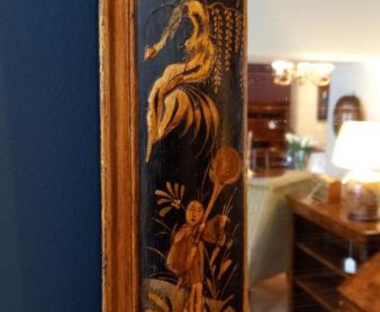 Victorian Chinioserie Cushion Frame Wall Mirror - Image 2