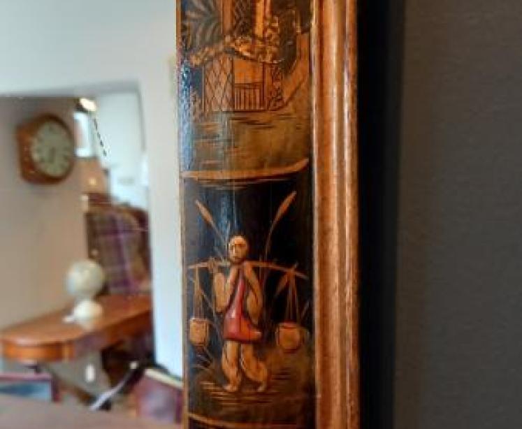 Victorian Chinioserie Cushion Frame Wall Mirror - Image 4