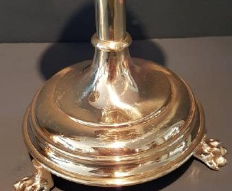 Pair Stylish Victorian Church Candlesticks - Image 6