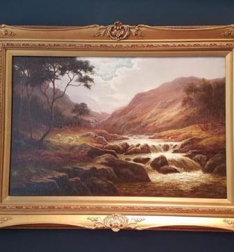 Antique Oil on Canvas by William Mellor