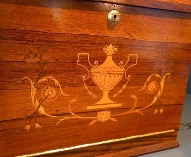 Outstanding Edwardian Rosewood Inlaid Stationery Box - Image 7