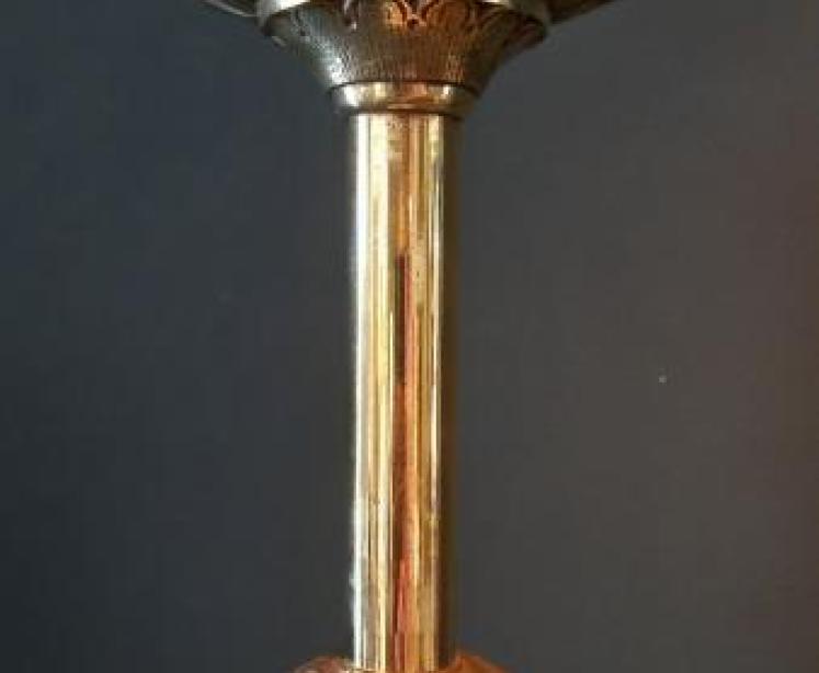 Pair of Mid Victorian Brass Engraved 'Pricket' Candlesticks - Image 5