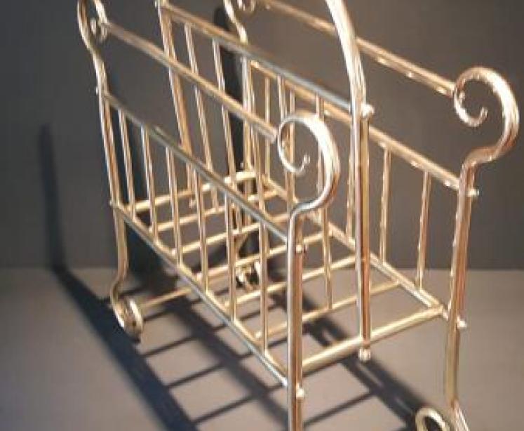 Victorian Brass Magazine Rack - Image 6