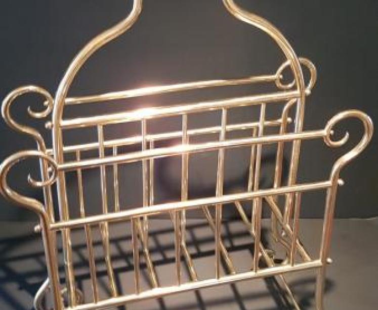 Victorian Brass Magazine Rack - Image 7
