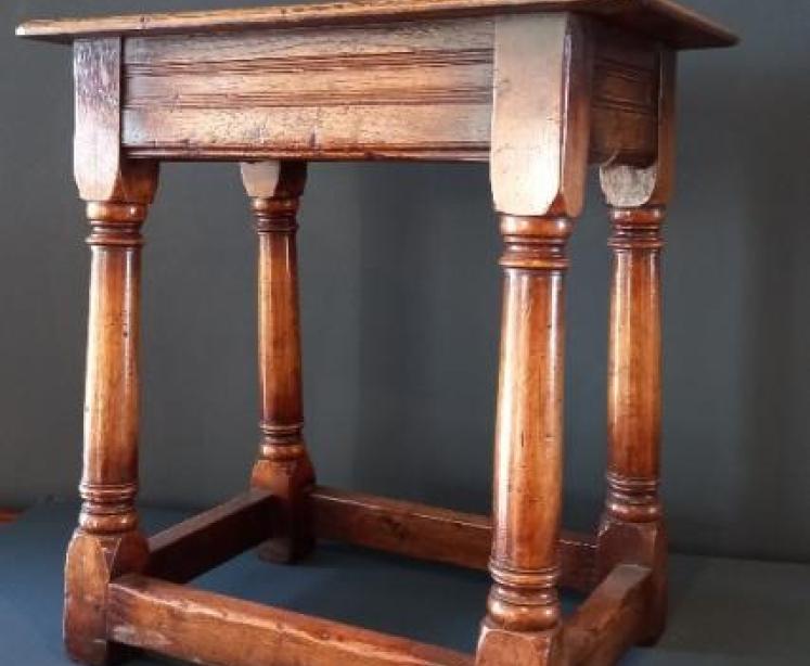 19th Century Oak Joint Stool - Image 1