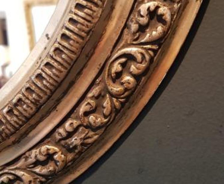 Small Edwardian Silver Gilt Oval Mirror - Image 5