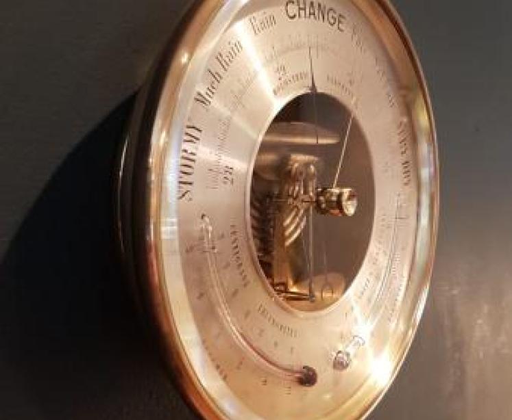 Superb Victorian Brass Cased Marine Barometer - Image 2