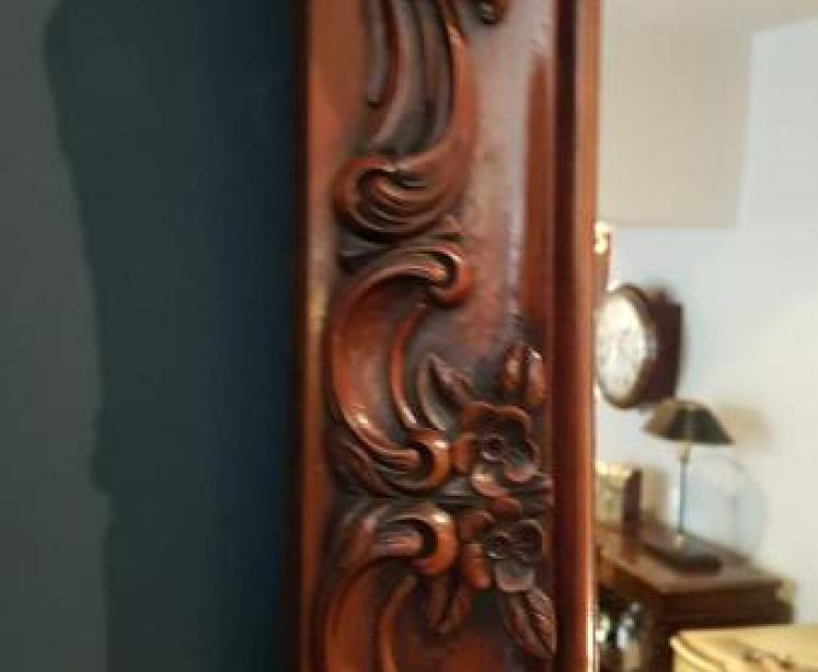 Quality Victorian Carved Walnut Mirror - Image 5