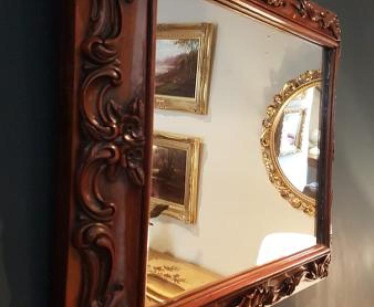 Quality Victorian Carved Walnut Mirror - Image 6