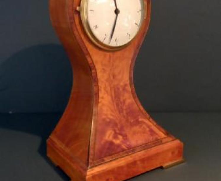Fine Sheraton Satinwood Inlaid Flared front Mantel Clock - Image 1