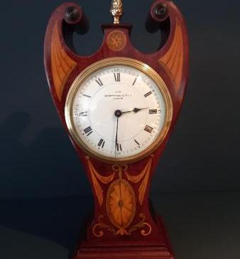 Fine Edwardian Inlaid London Exhibition Mantel Clock