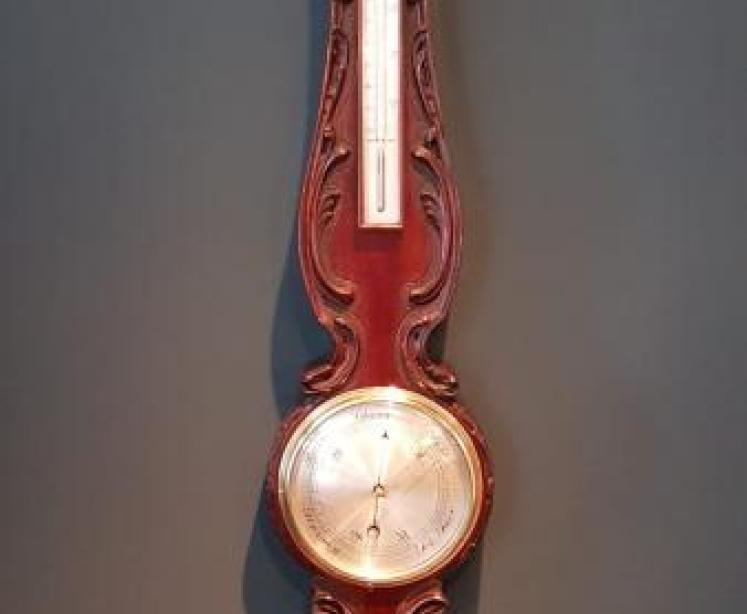 Slim Victorian 6" Dial Mahogany Banjo Barometer - Image 1