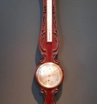 Slim Victorian 6" Dial Mahogany Banjo Barometer
