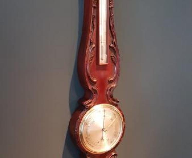 Slim Victorian 6" Dial Mahogany Banjo Barometer - Image 2