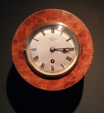 Late Victorian Burr Walnut Library Wall Clock