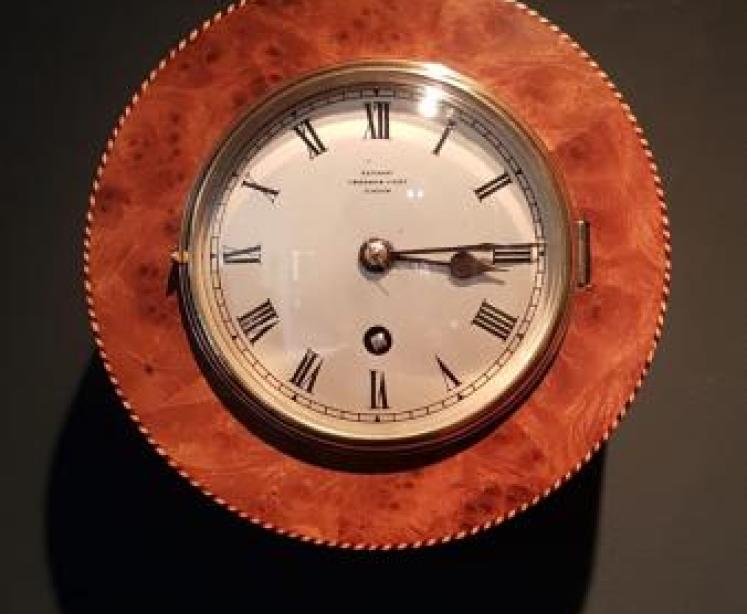 Late Victorian Burr Walnut Library Wall Clock - Image 1