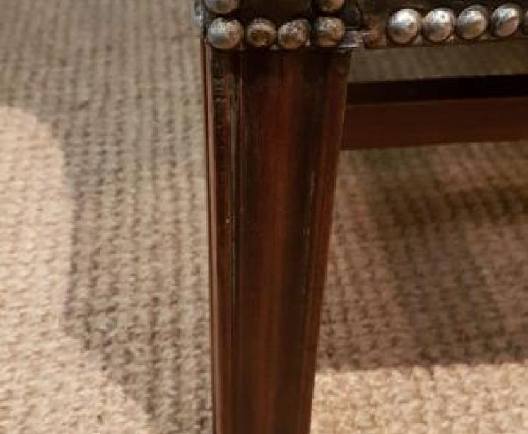  Edwardian Wing Chair with Original Hide Upholstery - Image 5