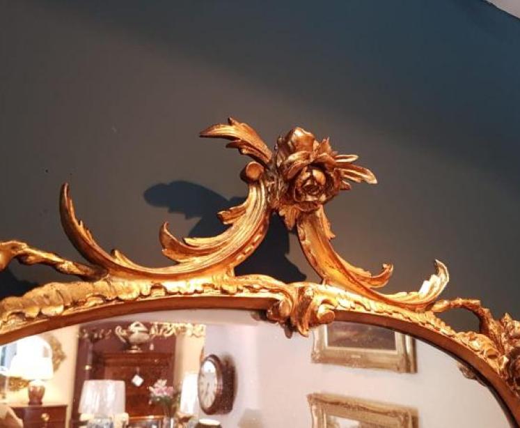 Victorian Timber Gilt Oval Mirror - Image 3