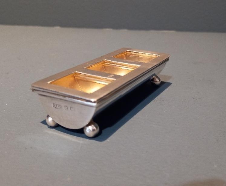 Antique Solid Silver Triple Stamp Box - Image 5