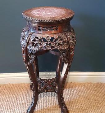 Victorian Carved Rosewood Plant Stand