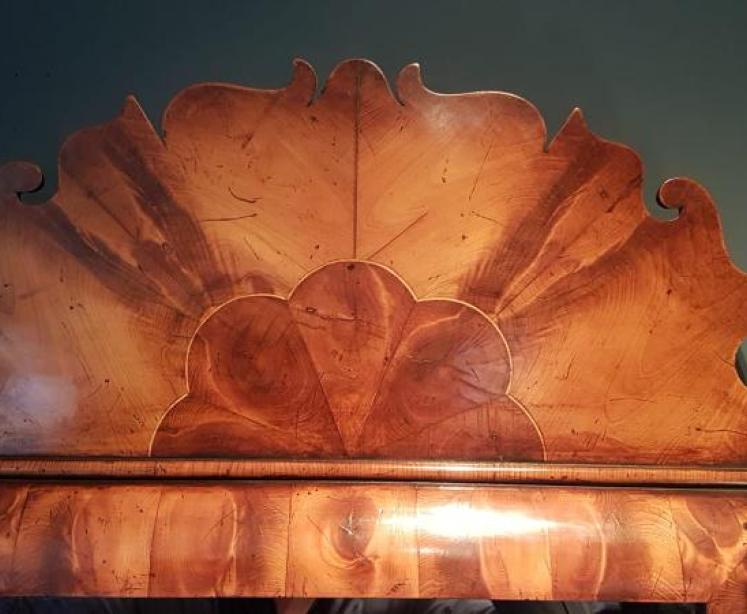 Edwardian Oyster Veneer Cushion Frame Mirror - Image 4