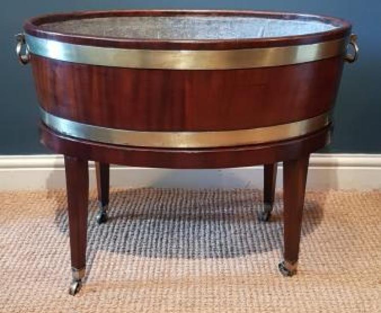 George III Brass Bound Mahogany Wine Cooler - Image 1