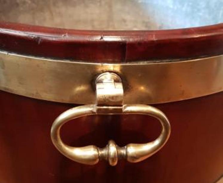 George III Brass Bound Mahogany Wine Cooler - Image 6