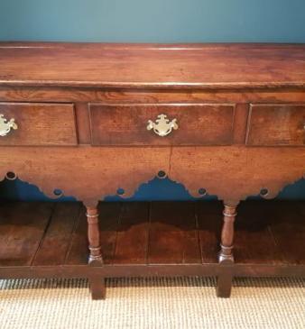 Small George II Oak Open Pot Board Dresser 