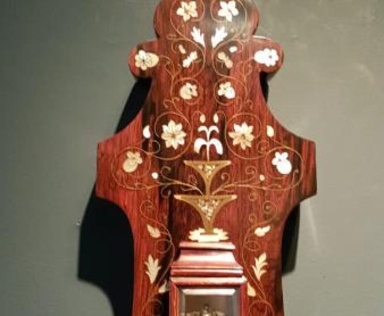 Fine Quality Inlaid Rosewood Banjo Barometer - Image 3
