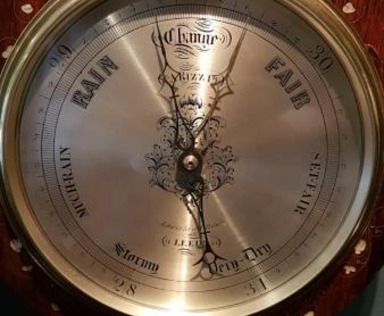 Fine Quality Inlaid Rosewood Banjo Barometer - Image 5