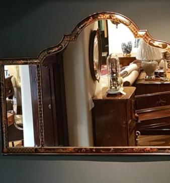 Edwardian Chinoiserie Three Panel Mirror