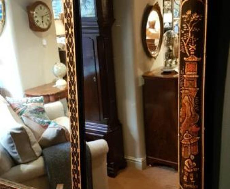 Edwardian Chinoiserie Three Panel Mirror - Image 3