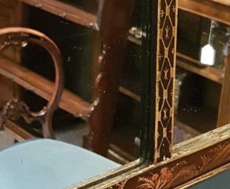 Edwardian Chinoiserie Three Panel Mirror - Image 5