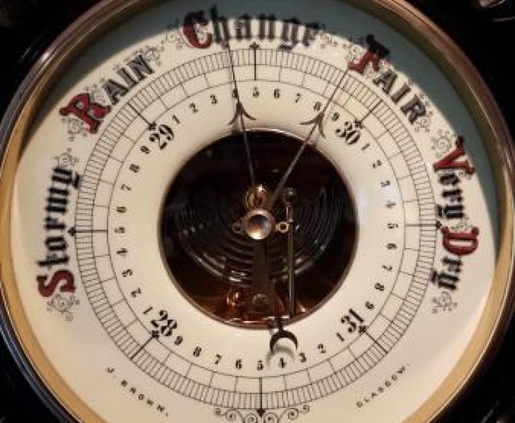 Large Victorian Carved Barometer  - Image 4